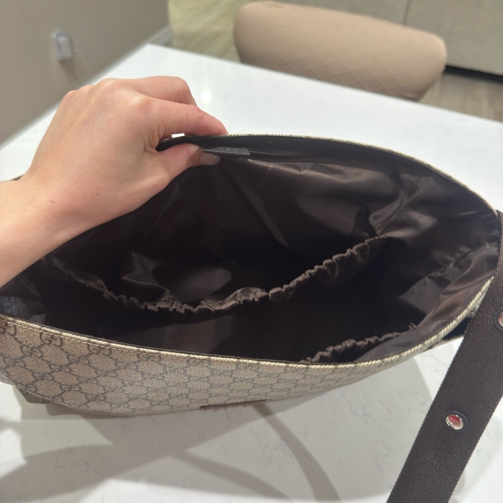 Stylish Beige and Brown Monogram Baby Bag - Picture 5 of 6